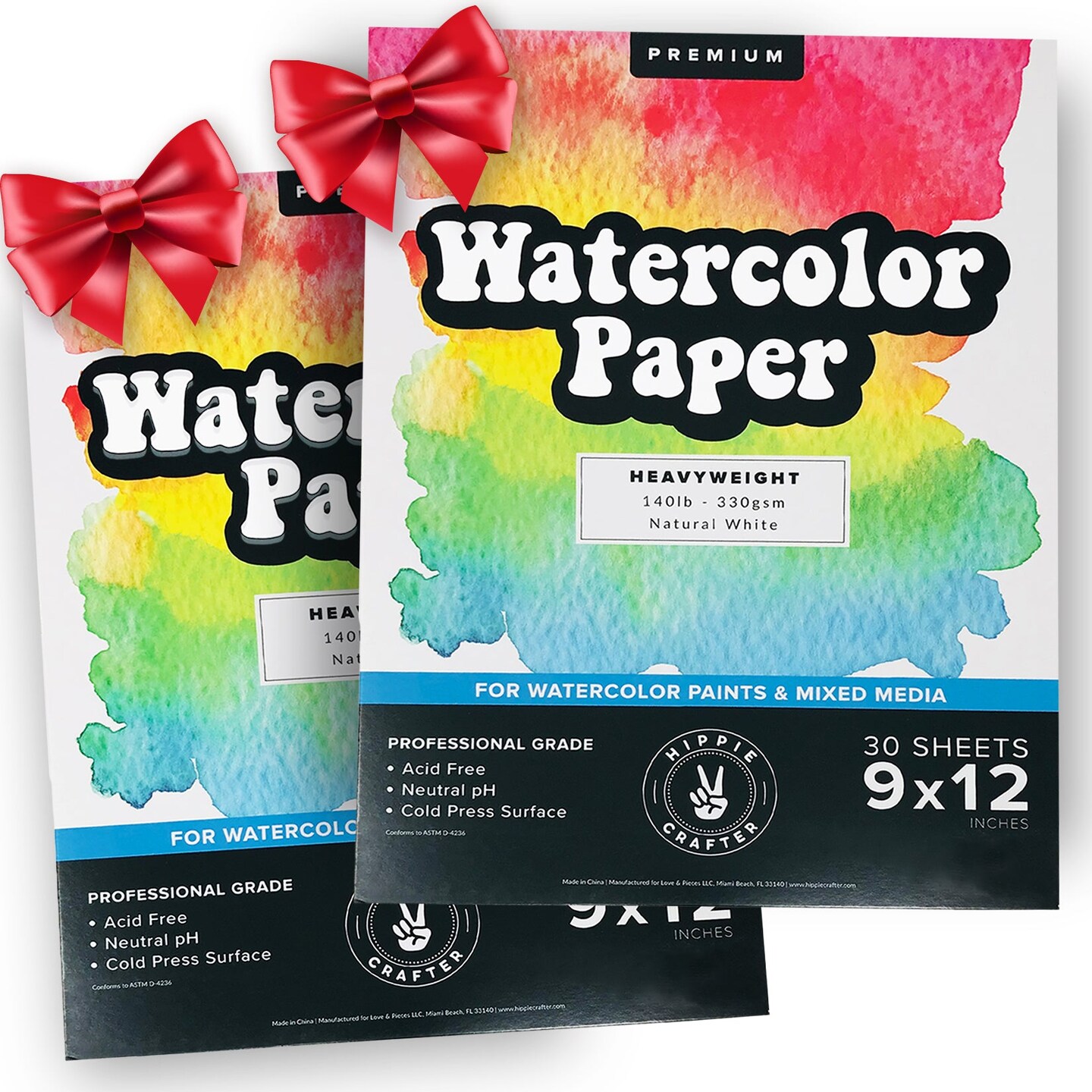Watercolor Paper Pad 2 Pack for Water Color Paper White Heavy 140