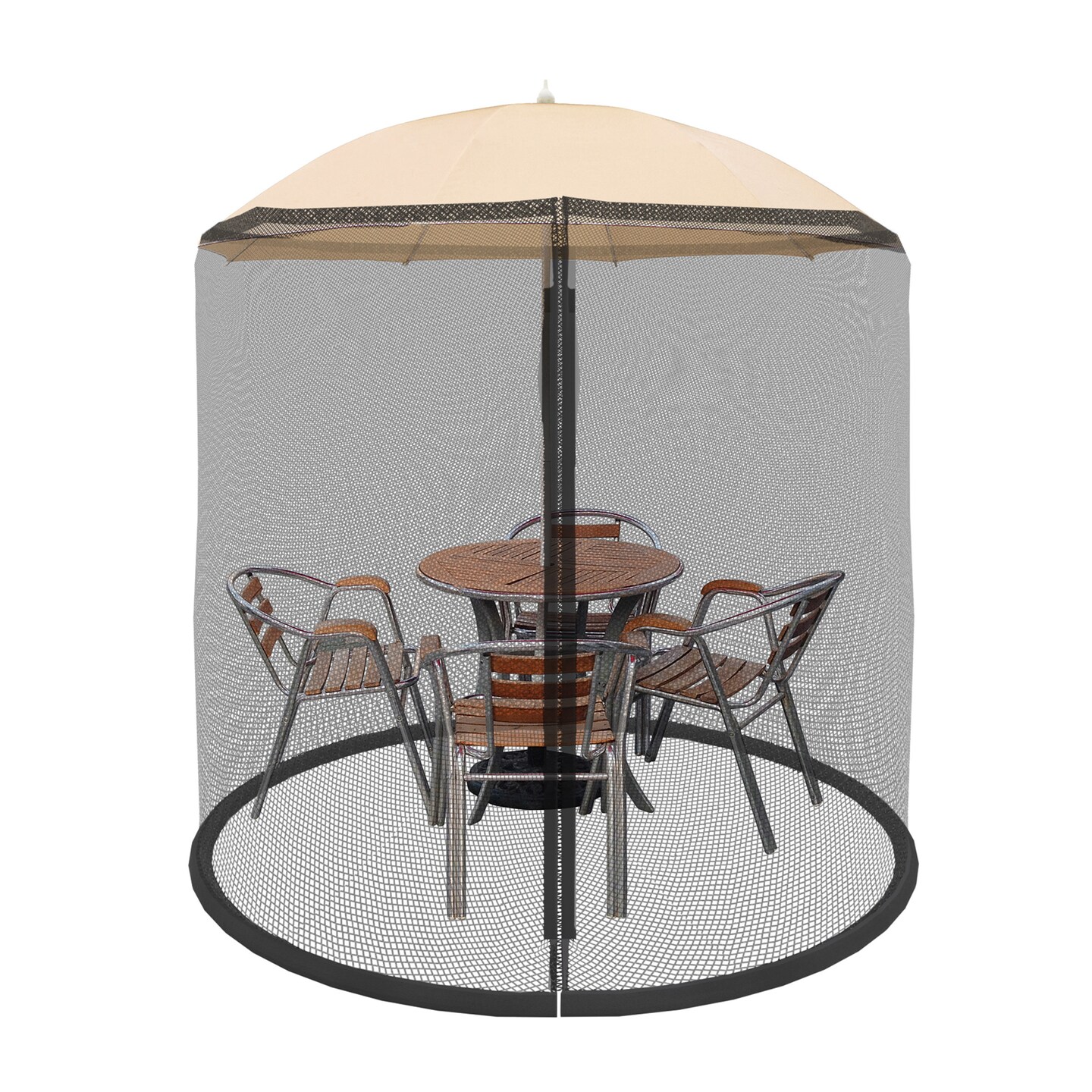 Pure Garden Patio Umbrella Mounted Mesh Bug and Mosquito Screen Fits 7.5 Ft Diameter