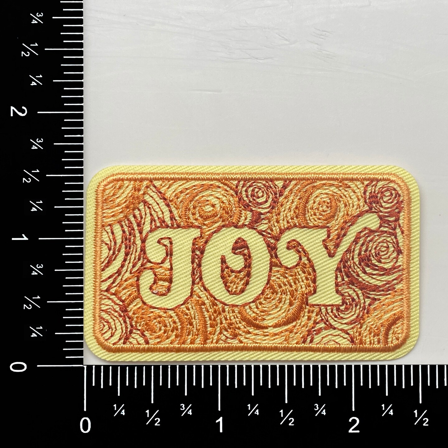 Joy, Yellow, Words of Affirmation, Embroidered, Iron on Patch