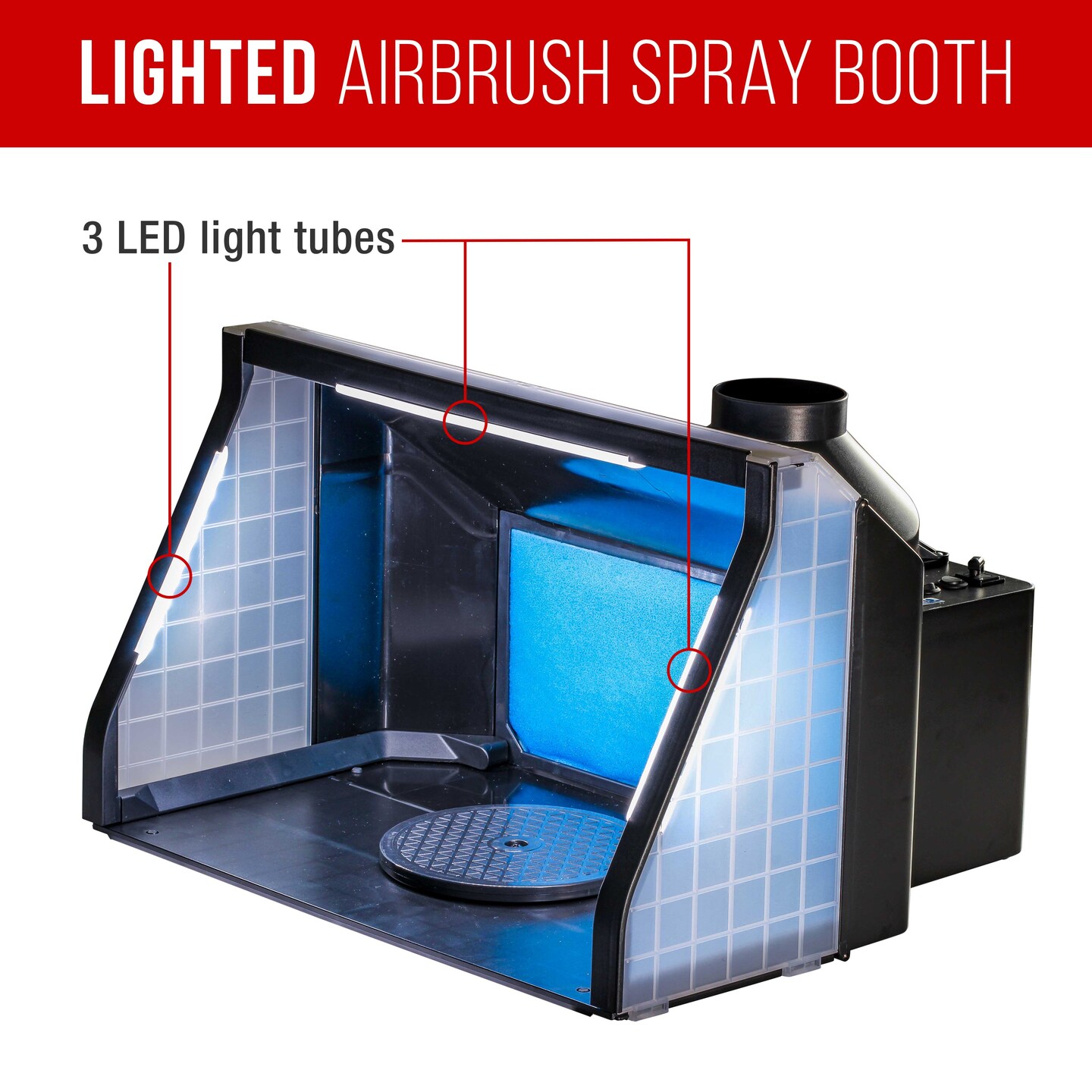 Master Portable Hobby Airbrush Spray Booth Kit with LED Lights