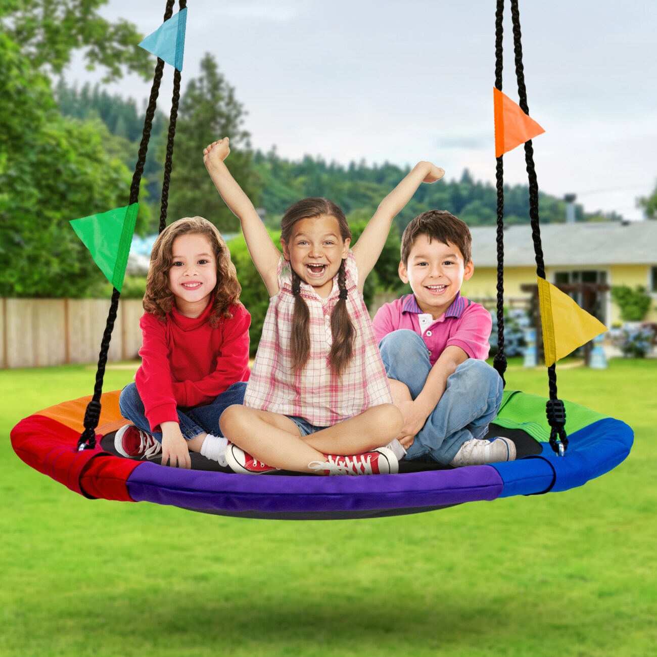 Sorbus Fabric Spinner Swing