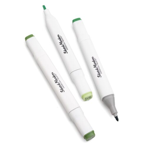 American Crafts - Sketch Markers Collection - Dual Tip - Chisel and Fine Point - Shamrock 3 Pack 34007541