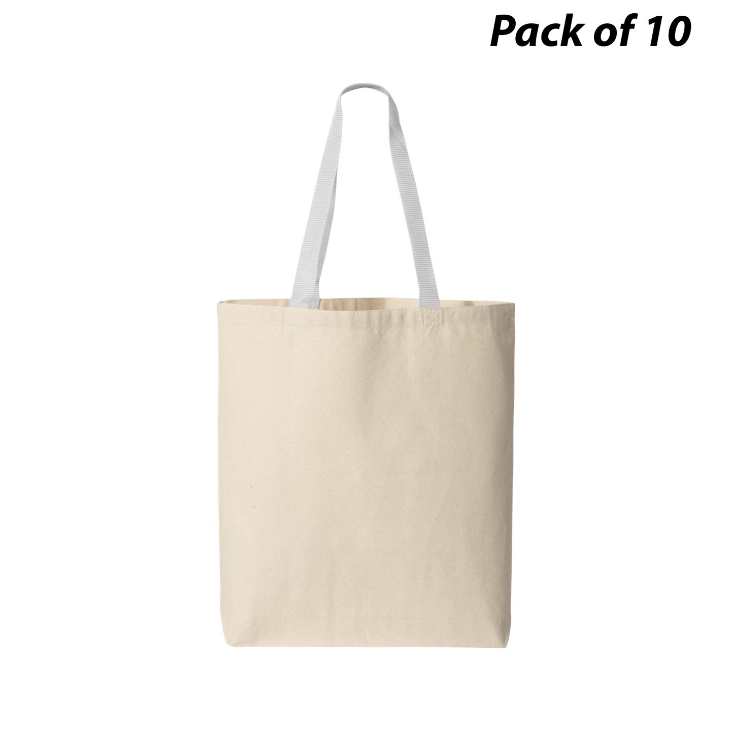 Q-Tees&#xAE; 11L Canvas Tote with Contrast-Color Handles
