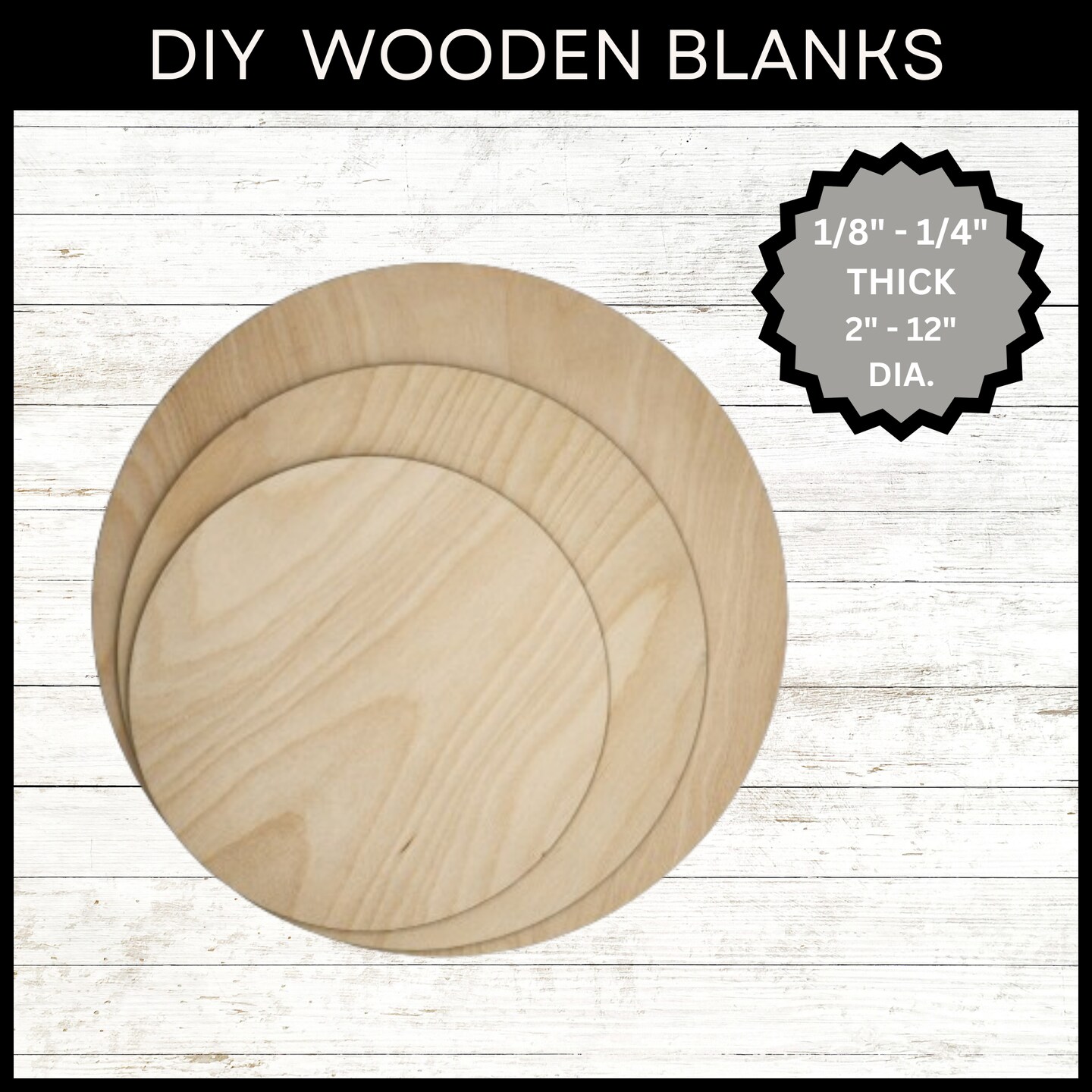 Wood Rounds Door Hanger Blanks 2-12 Inch Laser Cut Plywood Circles, Cake  Stand Rounds, DIY Wood Projects