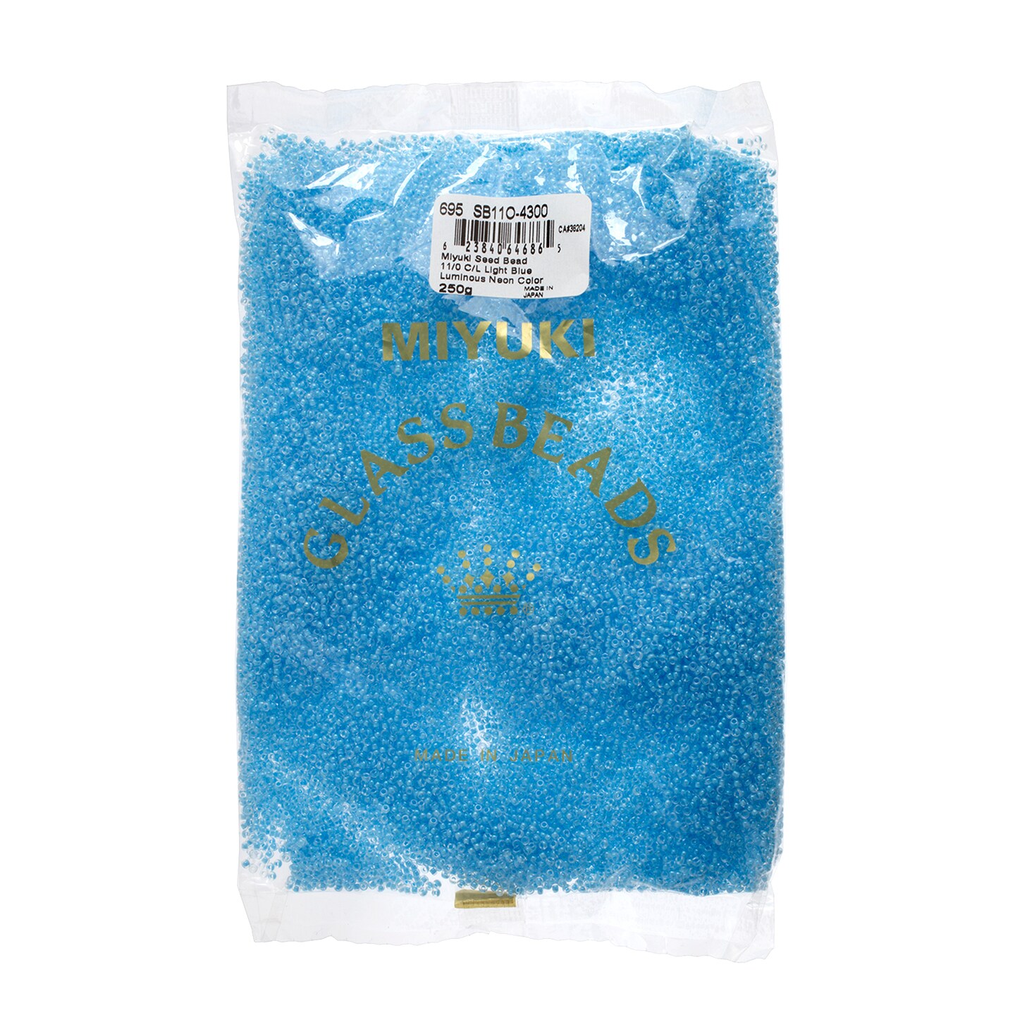 Miyuki Seed Beads 11/0 Crystal-lined Light Blue Luminous Neon