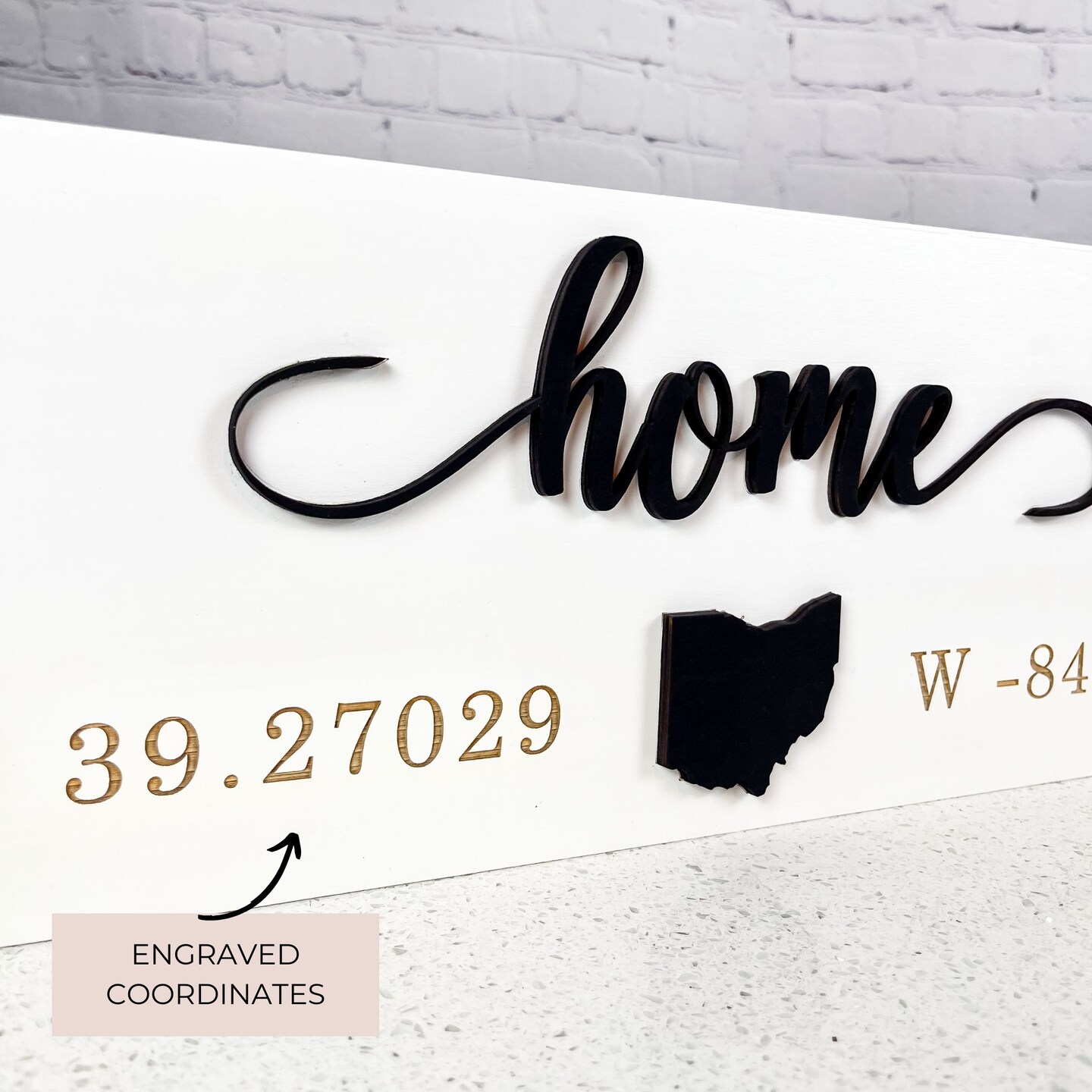 Custom Home Coordinates and State Wood Sign, GPS Coordinates Home Gift,  Housewarming Gift, Personalized Home Sign, Rustic Wood Sign product 2
