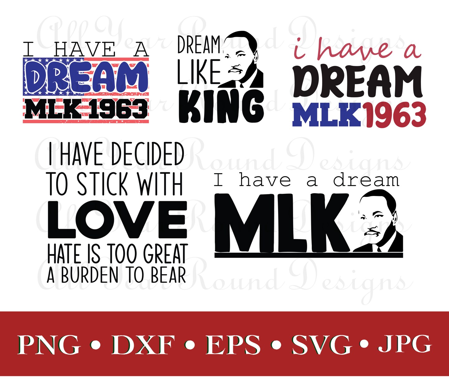 MLK Decor SVG PNG DXF EPS JPG Digital File Bundle Download, MLK Day ...