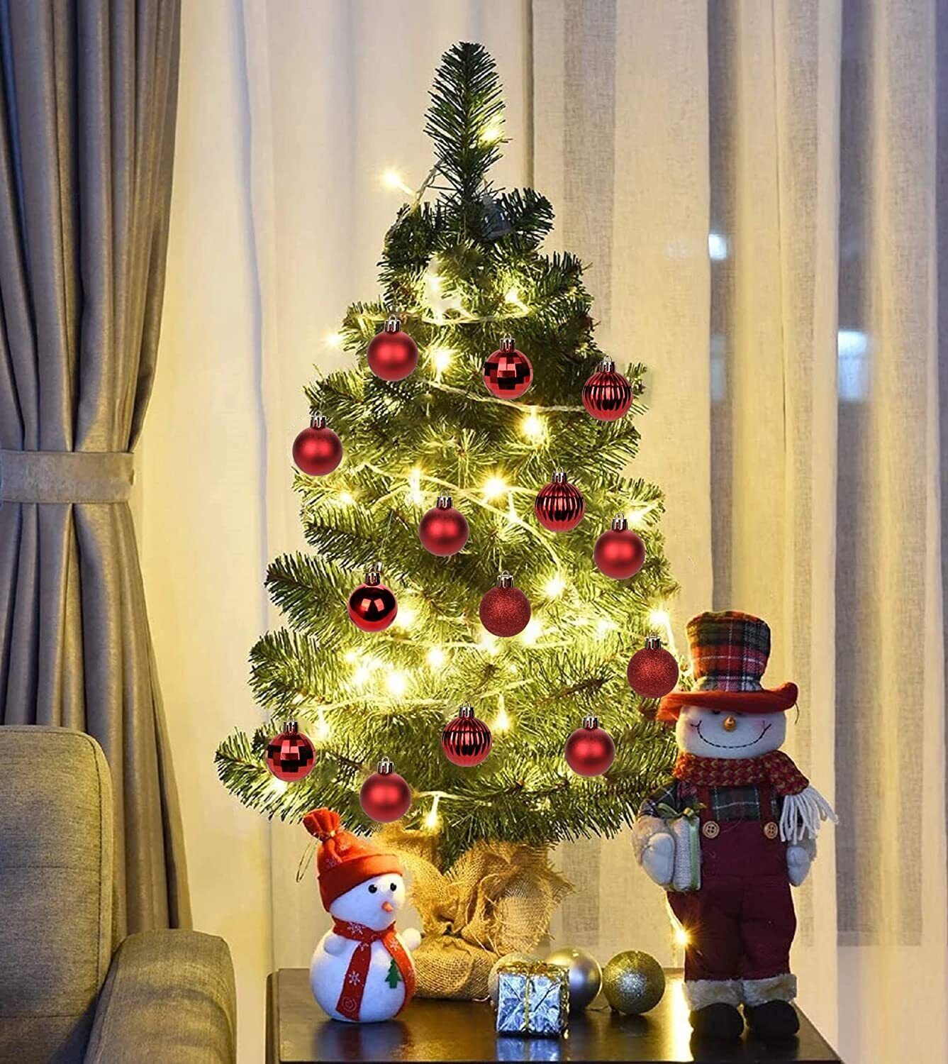 4 cm. Shatterproof Christmas Balls Tree Ornament 36 pcs