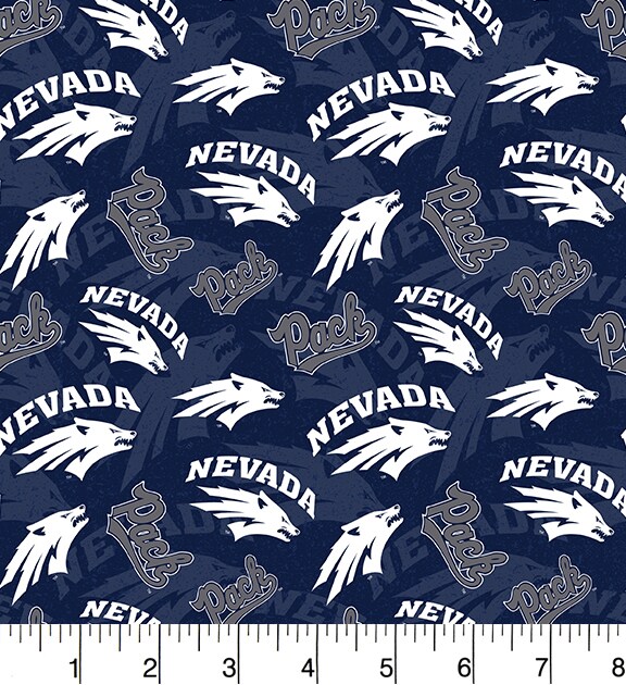 Sykel Enterprises-University of Nevada Reno Cotton Fabric-Nevada Wolf Pack&#xA0; Tone On Tone Cotton Quilting Fabric
