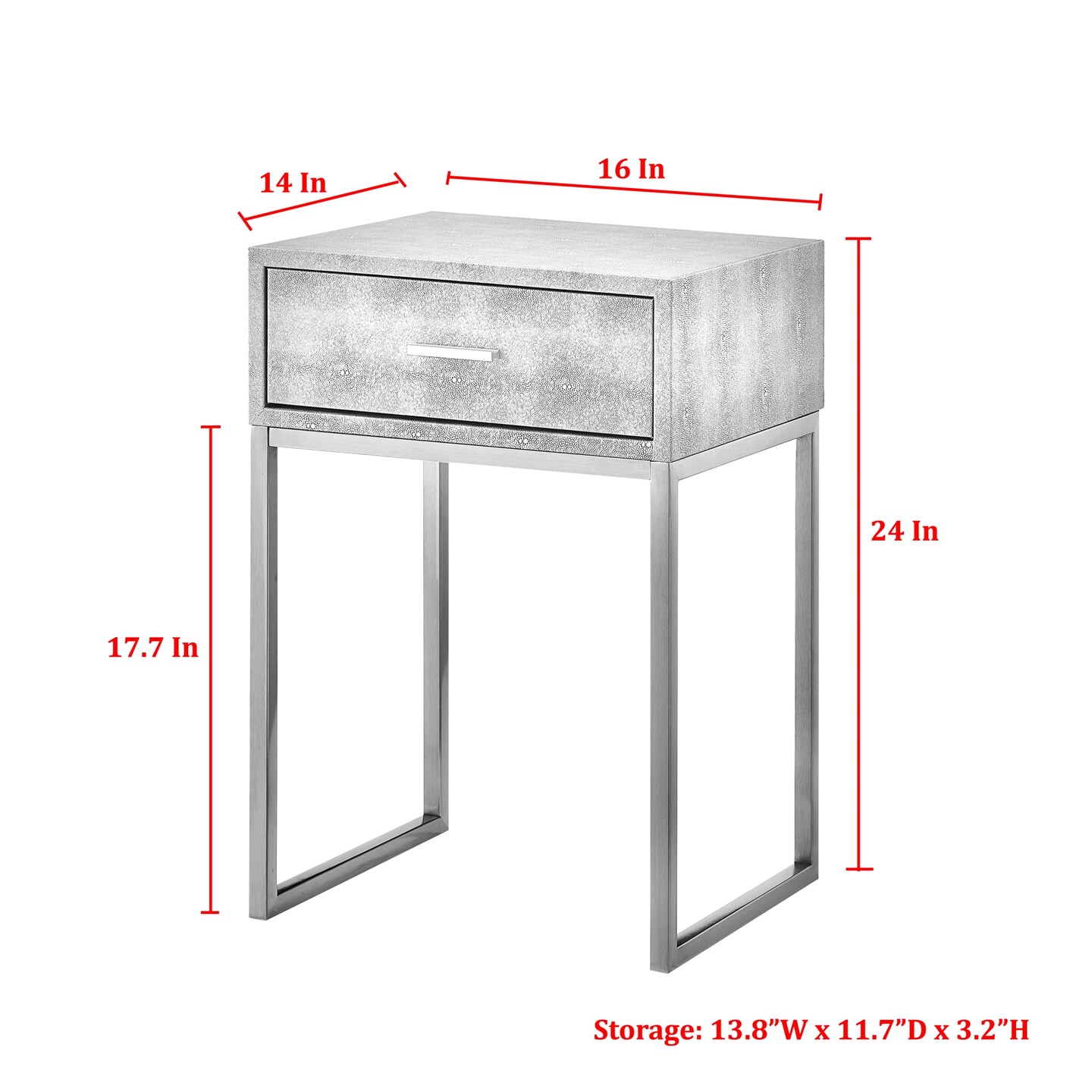 Landan Faux Shagreen End Table