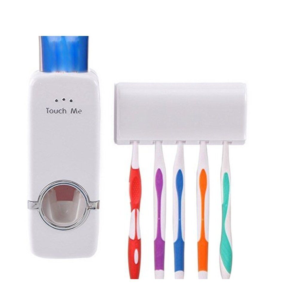 Automatic Toothpaste Dispenser with 5 Toothbrush Holder