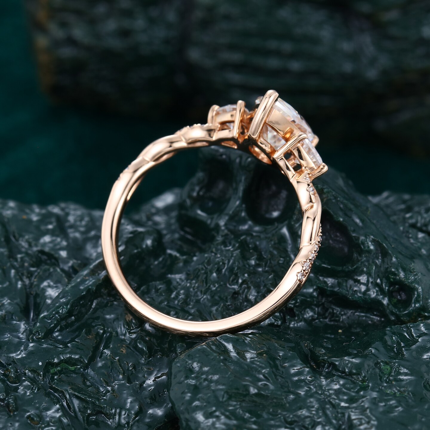 Rose gold wedding store rings for her