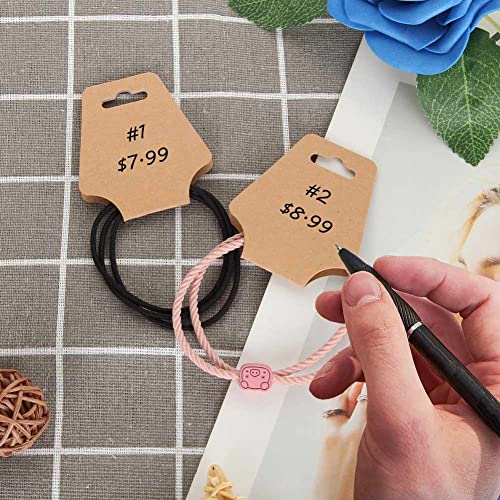 200 Pieces Keychain Display Cards with Adhesive Necklace Bracelet Jewelry Hanging Blank Kraft Paper Packaging Tags