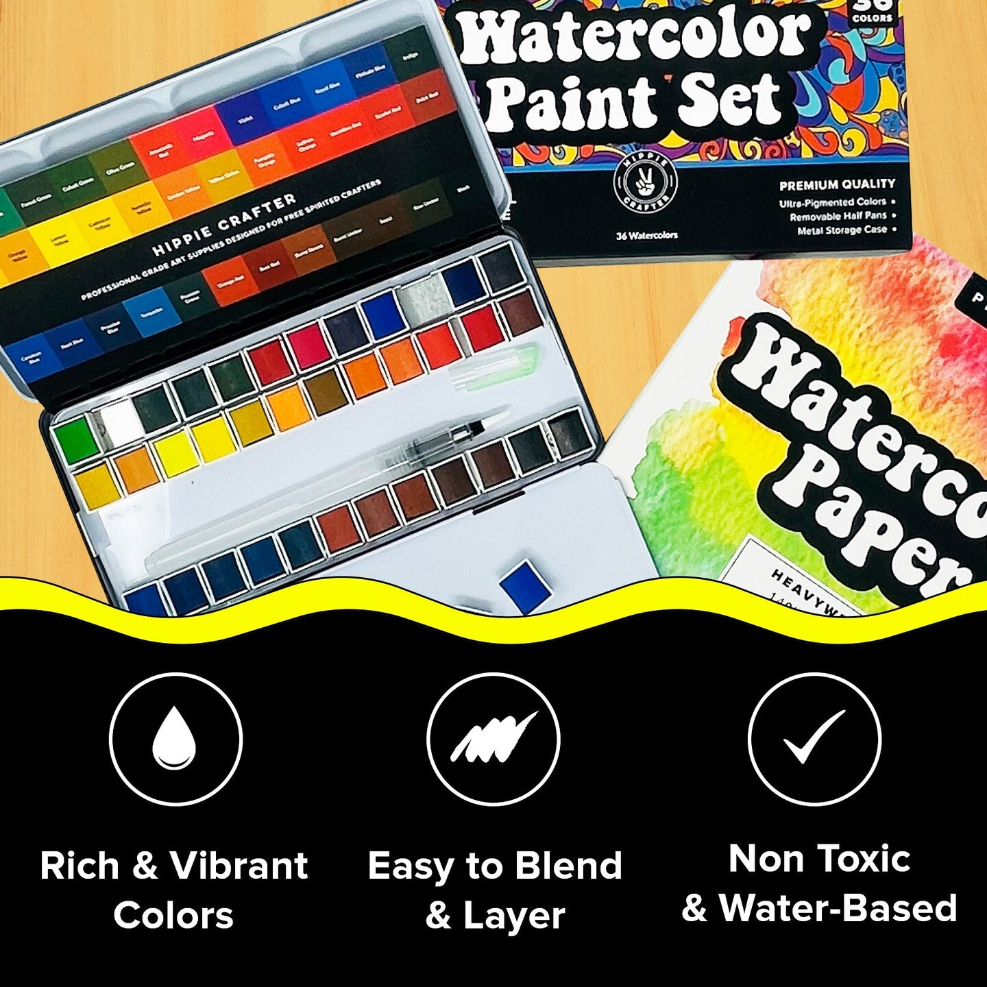 Professional Watercolor Paint Set Adult 36 Water Colors for Adult Paints Kit Color Pallet 36 PC Palette with Brush Pen | Water Color Paints to Paint