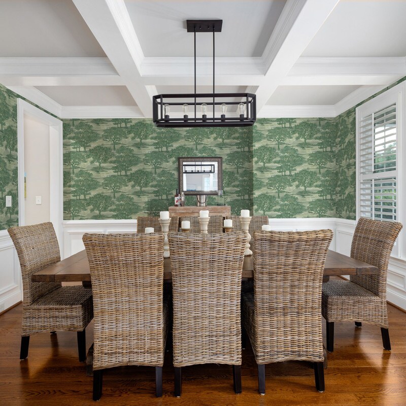 Tempaper Forest Toile Peel and Stick Wallpaper Evergreen