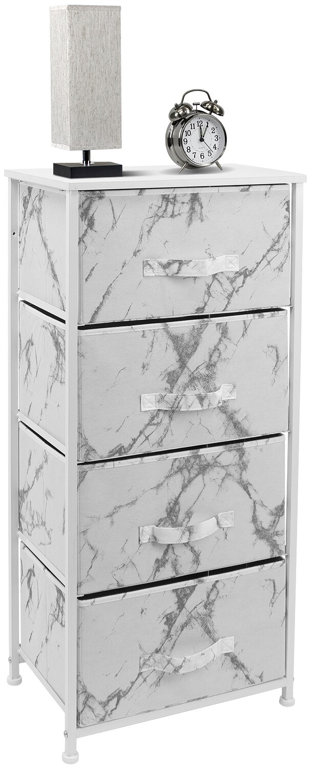 Sorbus Dresser with 4 Drawers - Bedside Furniture &#x26; Night Stand End Table Dresser with Steel Frame, Wood Top, Easy Pull Fabric Bins for Home, Bedroom Accessories, Office &#x26; Dorm