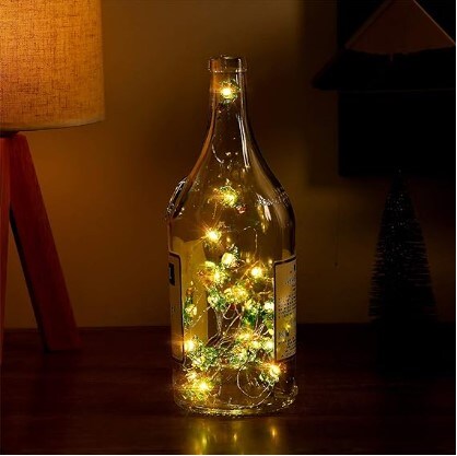 Battery Powered 10ft 30 Christmas Tree LED String Lights with 8 Flicker Modes, Remote, and Timer for Christmas, Winter, Wedding, Birthday Parties, DIY Home Mantel Decoration