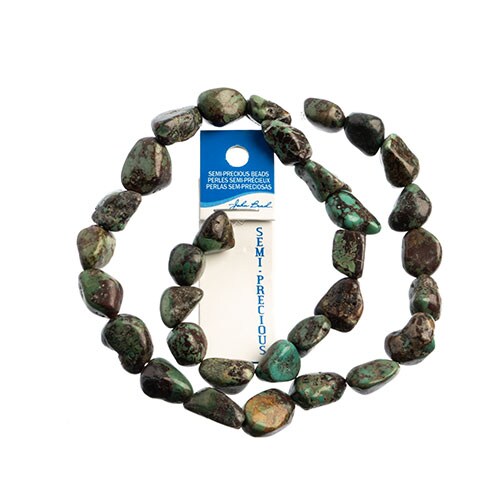 Earth&#x27;s Jewel Semi-Precious 9-12mm Turquoise Natural 16&#x22; Nugget Strung Bead