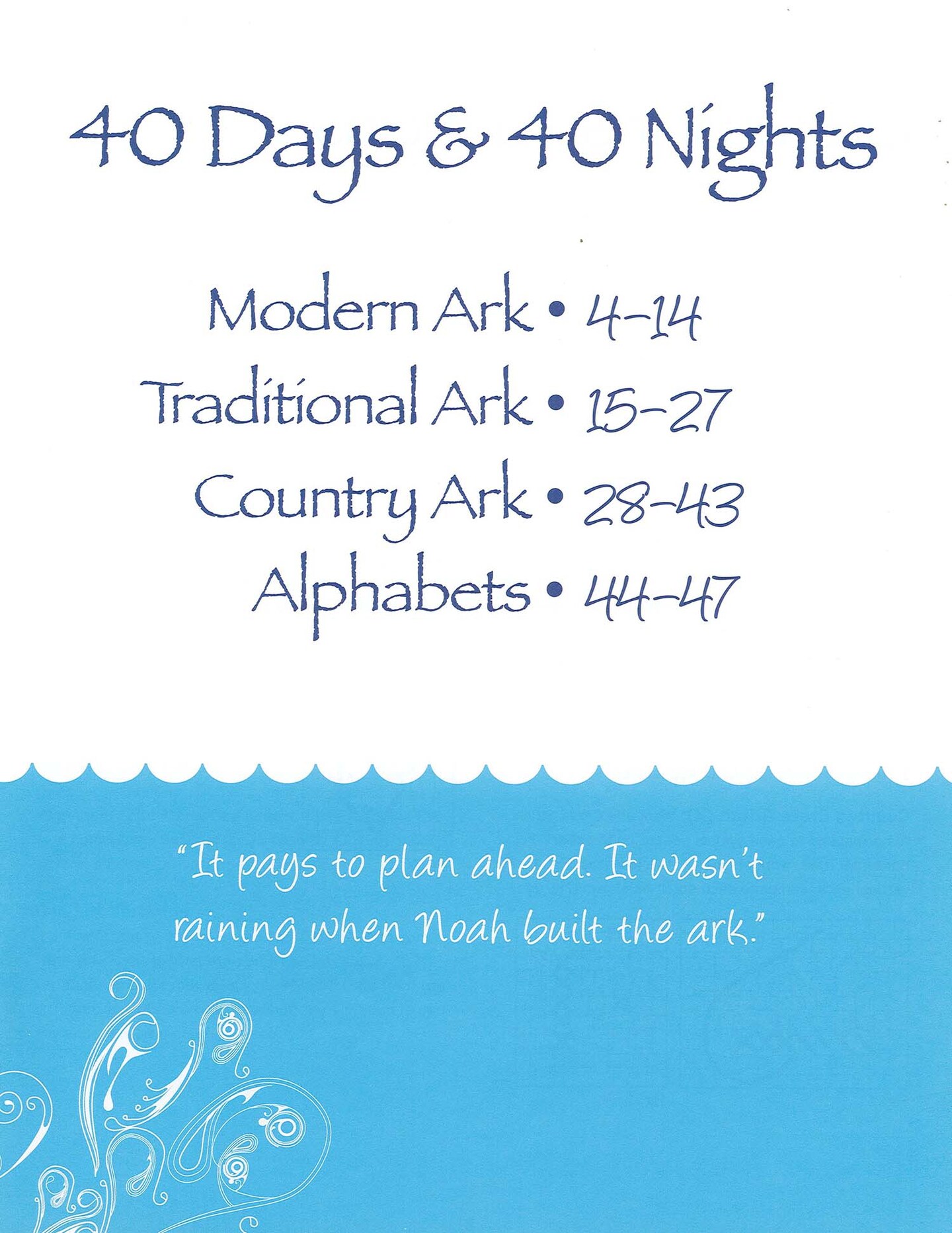 Leisure Arts 40 Days and 40 Nights Cross Stitch Book