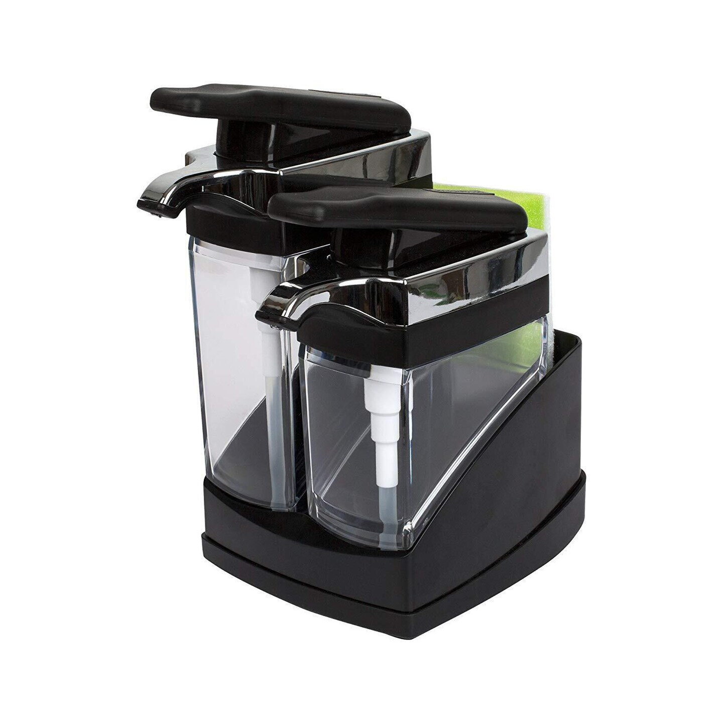 Sink Sider Duo with Sponge Storage in Black for Dish and Hand Soap