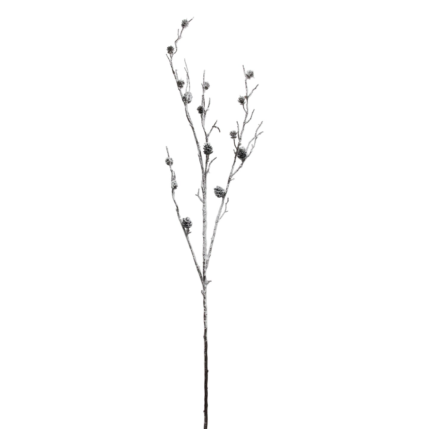 Northlight 42&#x22; White and Brown Sparkling Frosted Pinecone Twig Branch
