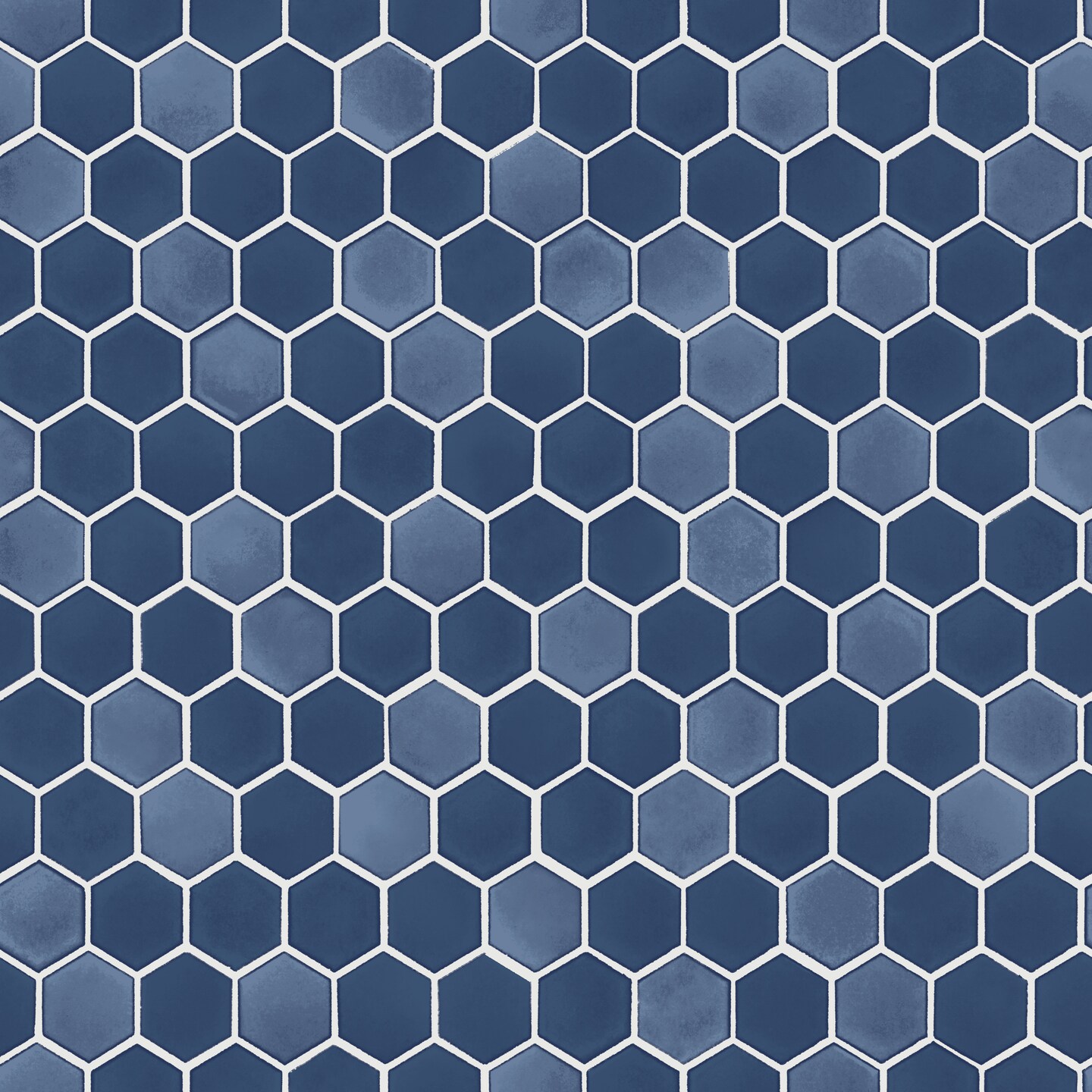 Tempaper Hexagon Tile Peel and Stick Wallpaper Metallic Sapphire