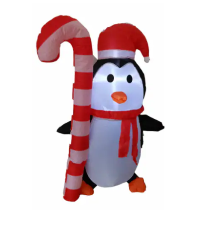 4&#x27; Penguin Christmas inflatable with Built-in LED Light