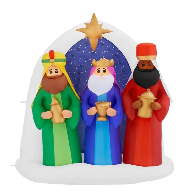 6.5' Gemmy Airblown Christmas Three Kings Nativity Scene Yard Decoration 880765