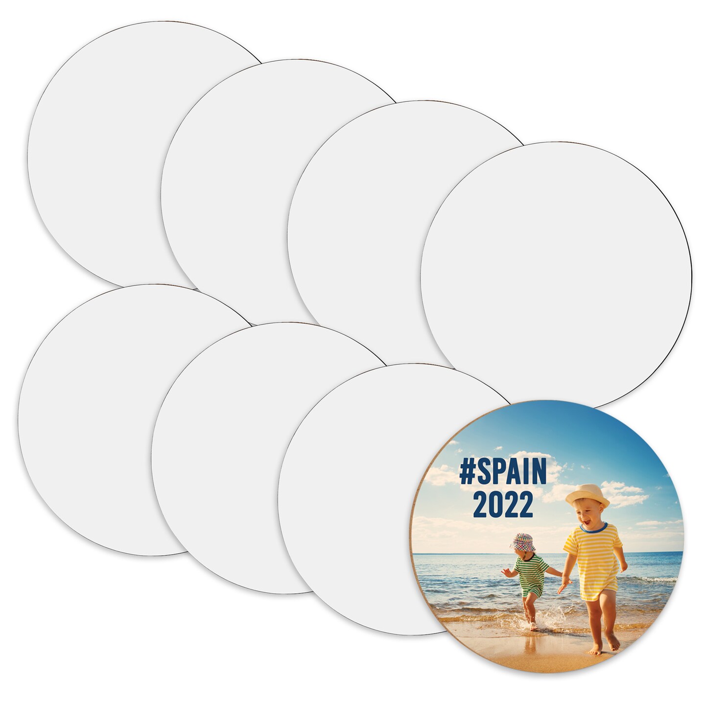 Unisub Sublimation Blank Coaster, Hardboard Round with Plain Back no Peel Coat, Coasters for Sublimation Imprinting Products for, 3.5&#x22; x .125&#x22;
