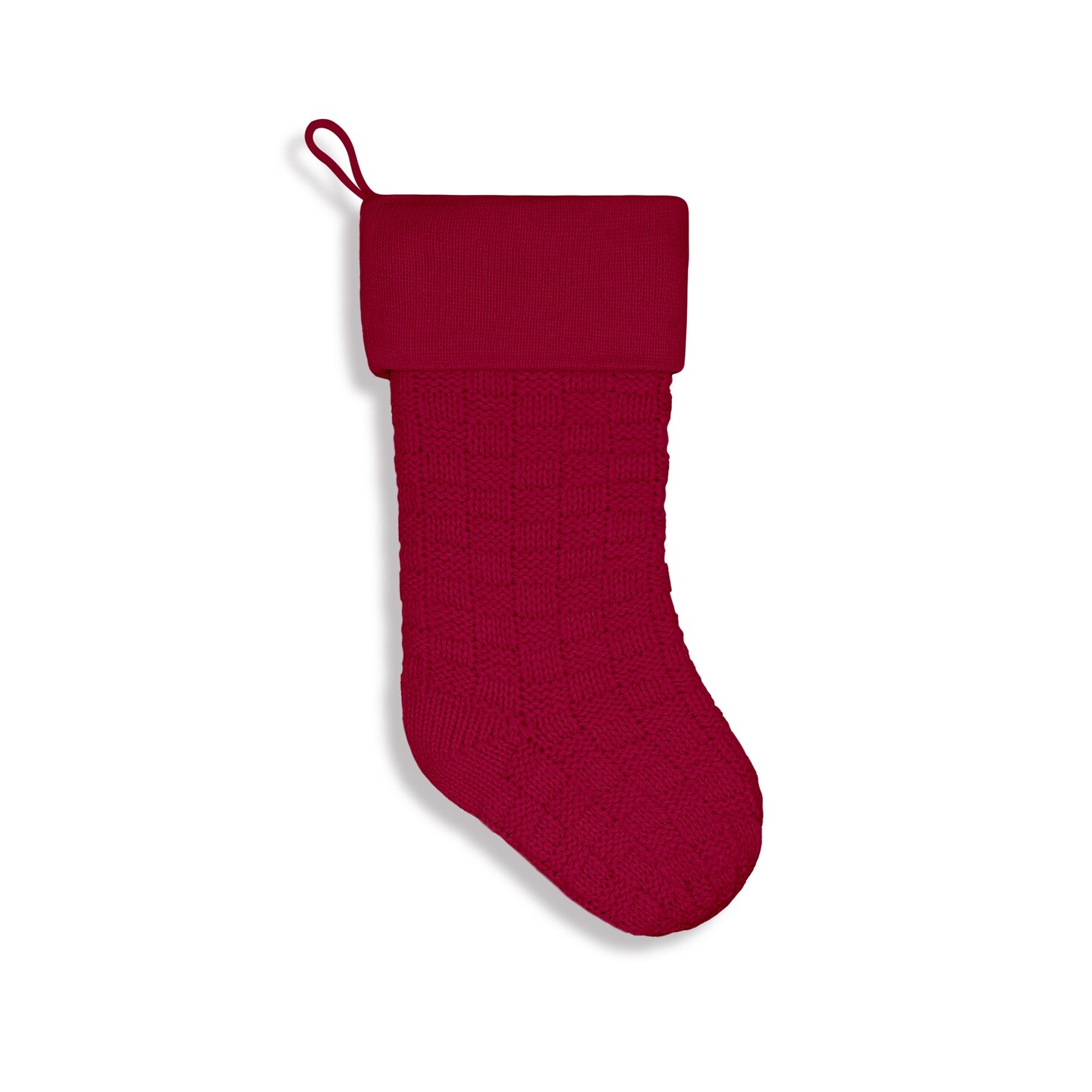 Chunky Checkered Knit Christmas Stockings