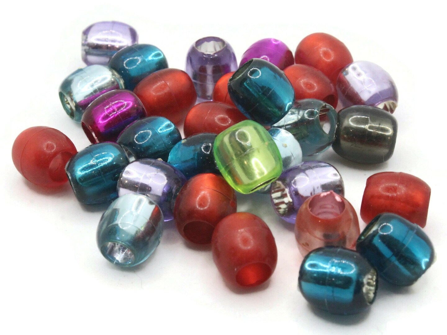 BIG BEAD LITTLE BEAD  10 Acrylic Beads Red Round Plastic Bead 12mm