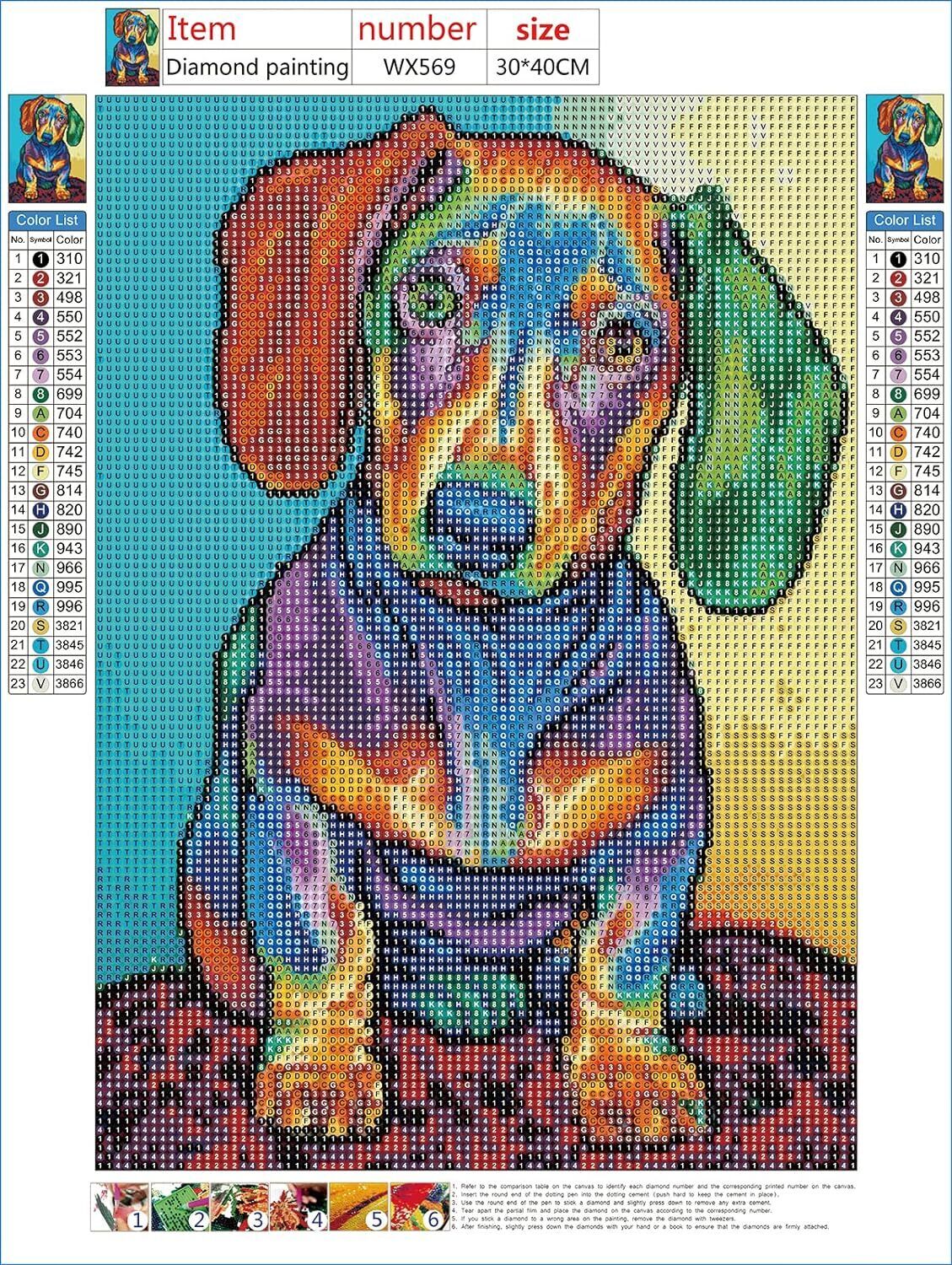 5D Dachshund Sausage Dog DIY Diamond Painting Kits