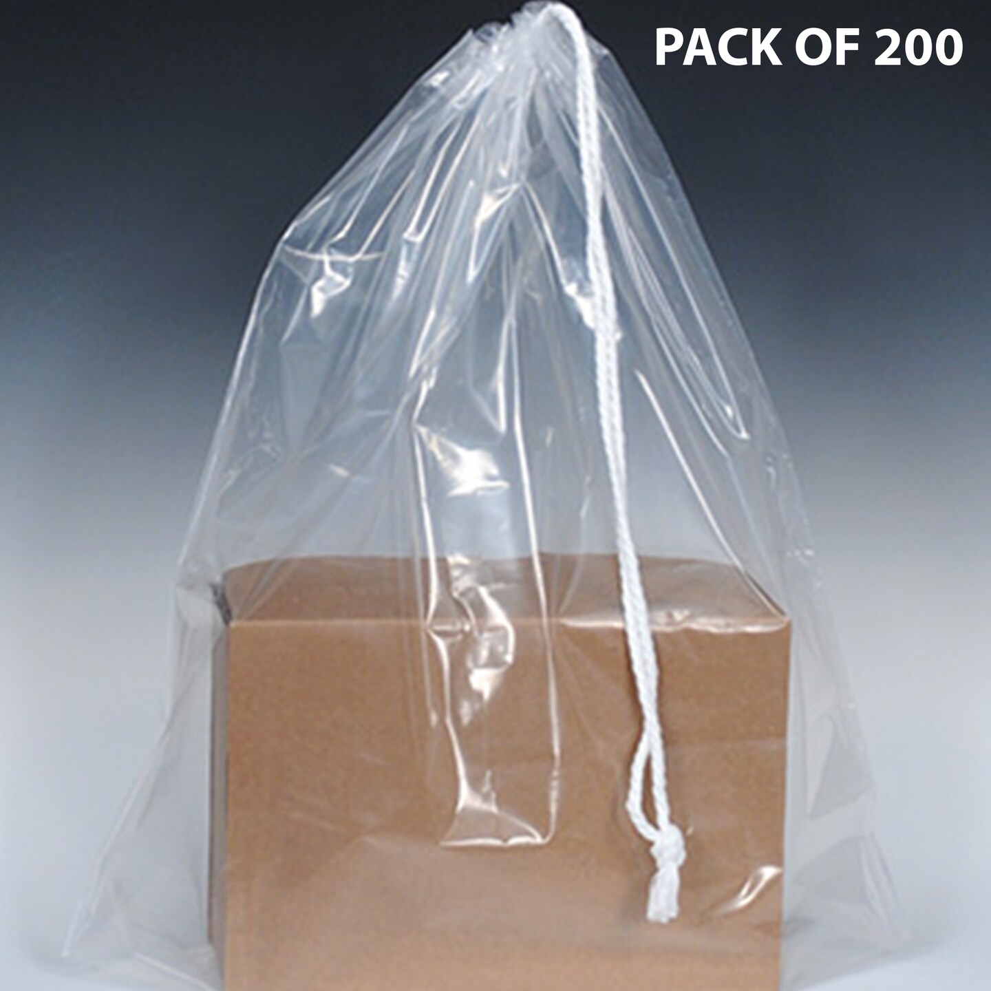 Poly Bag with Single Drawstring 16&#x22; x 18&#x22; | Crystal-Clear Clarity
