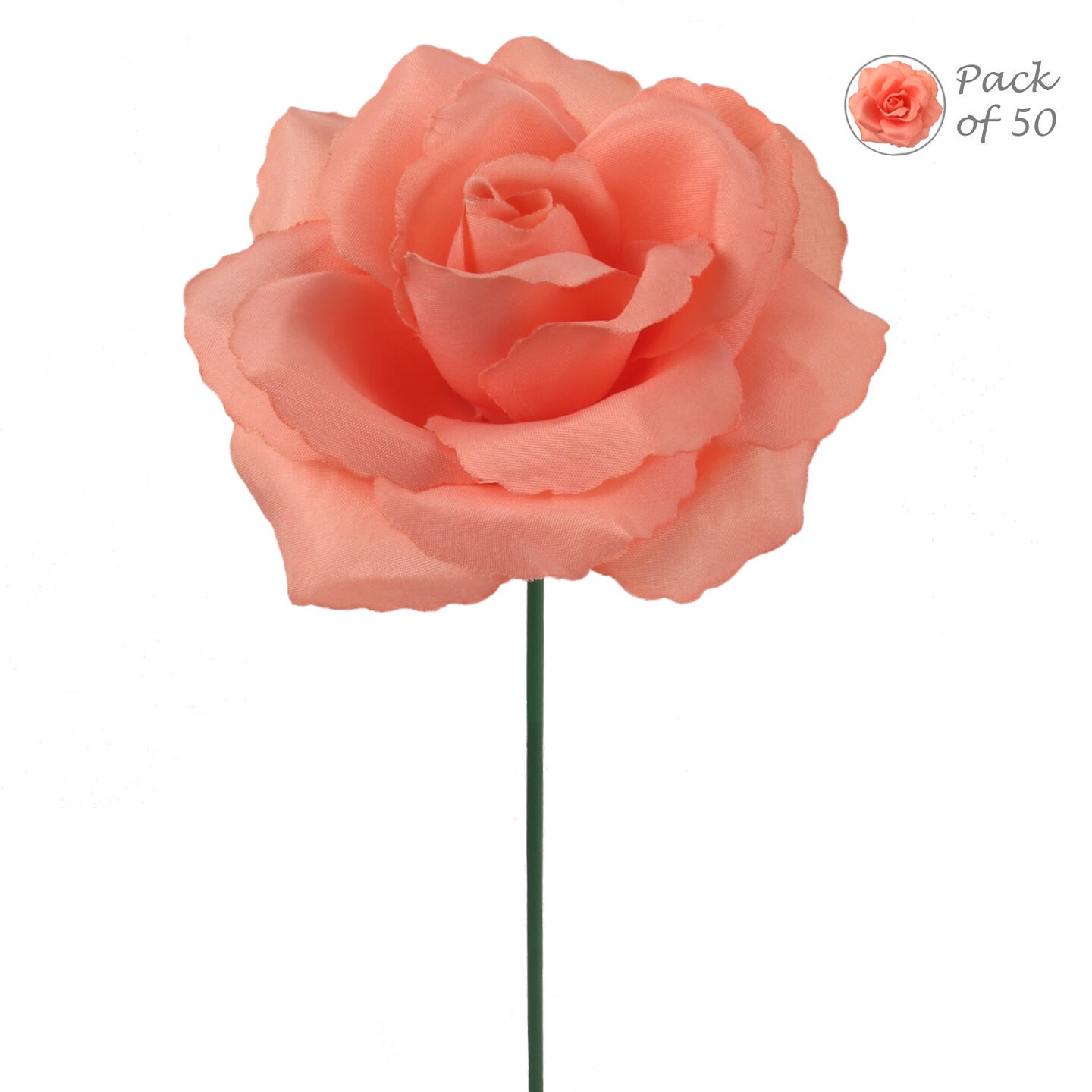 Set of 50: Pink Rose Flower Picks, 8 Long, 3 Wide, Lifelike Silk  Blooms, Floral Picks, Craft Materials, Parties & Events, Home & Office  Decor