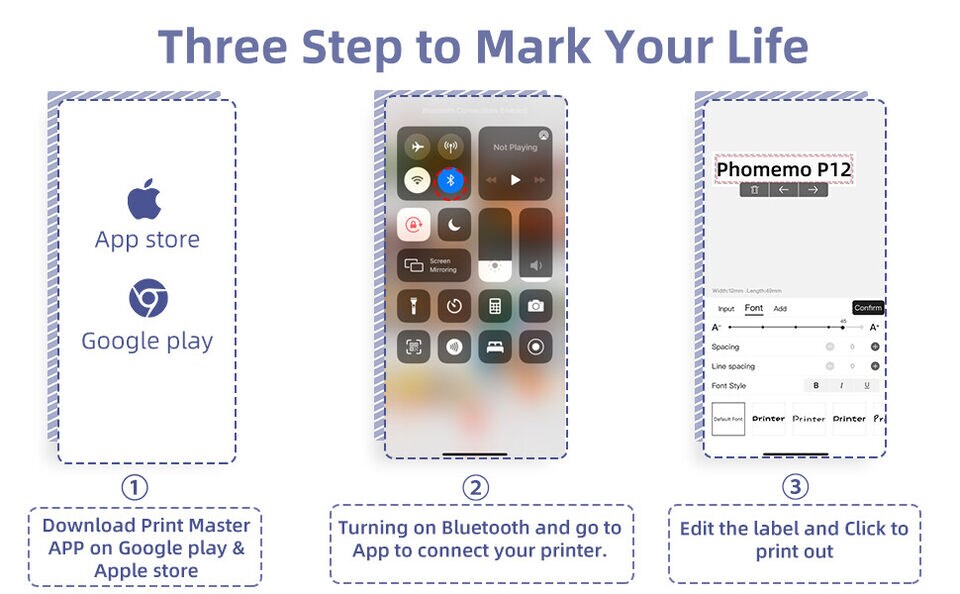 Wireless Pocket Mini Thermal Transfer Label Maker Paper Printer