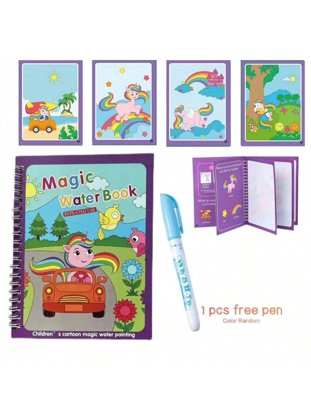 Magic Water Drawing Book Montessori Toys Reusable Coloring Book Magical Book  Sensory Early Education Toys For Kids