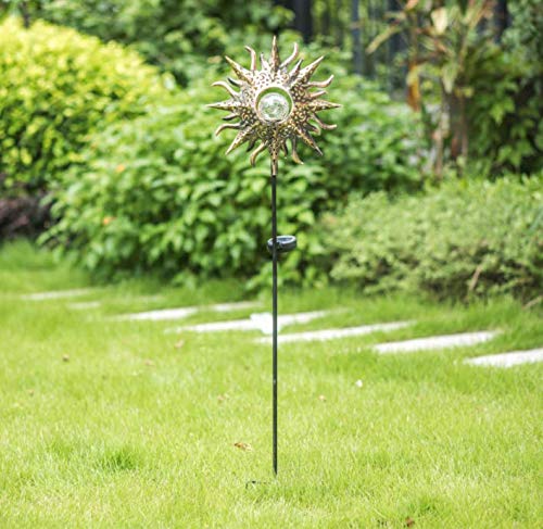 1 Pack Sun Solar Lights Garden Outdoor Waterproof Metal Decorative Stakes for Patio Yard Walkway LawnPatio Christmas Gifts Valentine&#x27;s Day Gifts