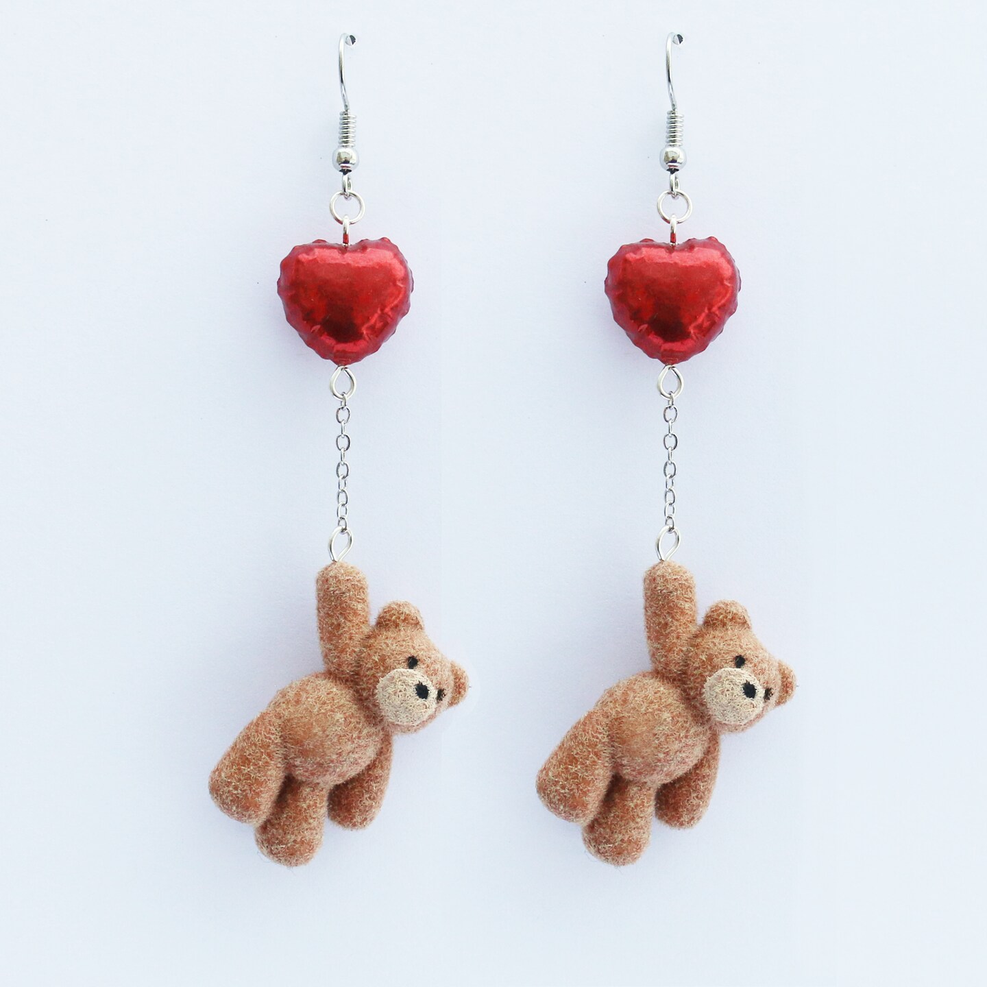Red Heart Earrings | Heart Studs | Wooden Earrings | Anniversary Gift –  Birch Street Studio