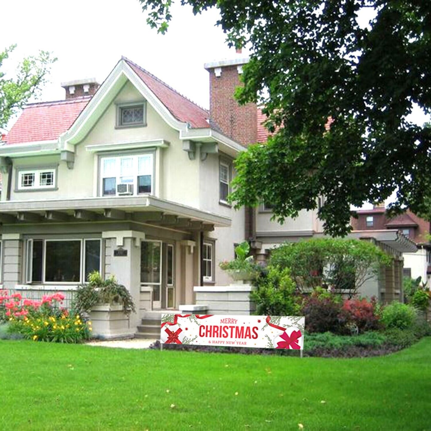 6 ft. Fabric Merry Christmas Banner Sign Decor