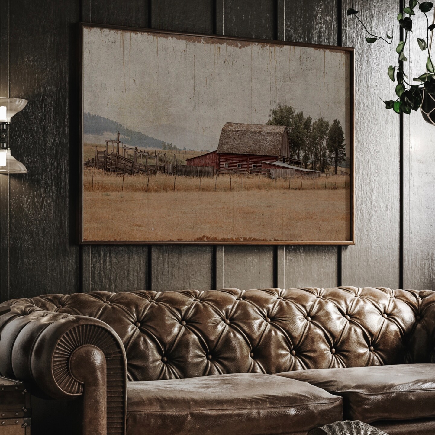 Rustic old barn wall art, barn photo canvas print, rustic dining room ...