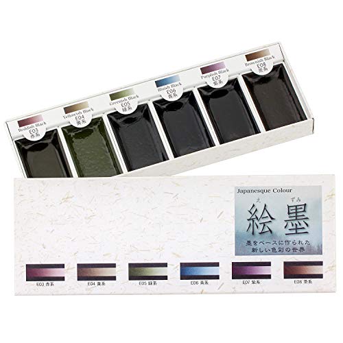E-Sumi Watercolor Paint 6 Colors Set from Japan (Standard)