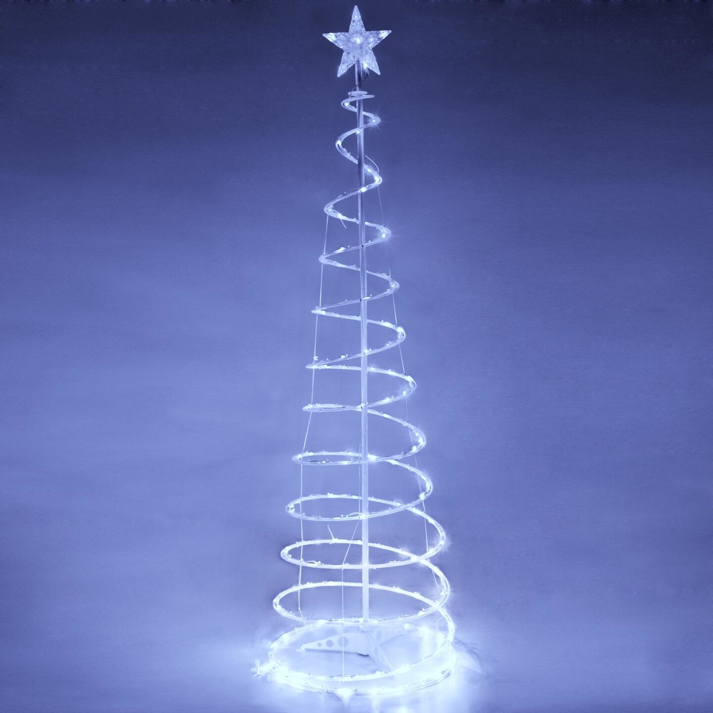 5 Ft Lighted Spiral Christmas Tree Light Cool White 182 LED Outdoor Yard Decor