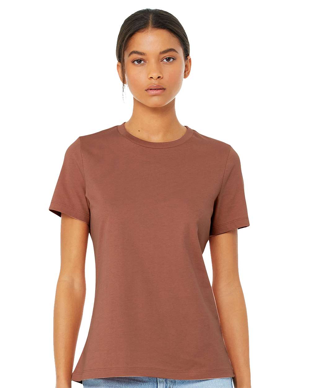 BELLA + CANVAS Women’s Relaxed Crew Neck Short Sleeve Jersey Tee for Everyday & Custom Print Fashion Top