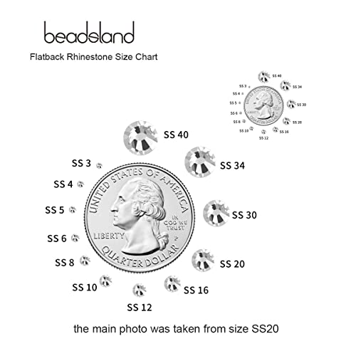 beadsland 1440pcs Flat Back Crystal Rhinestones Round Gems for Nail Art and  Craft Glue Fix, CrystalAB (SS10(2.7-2.8mm))