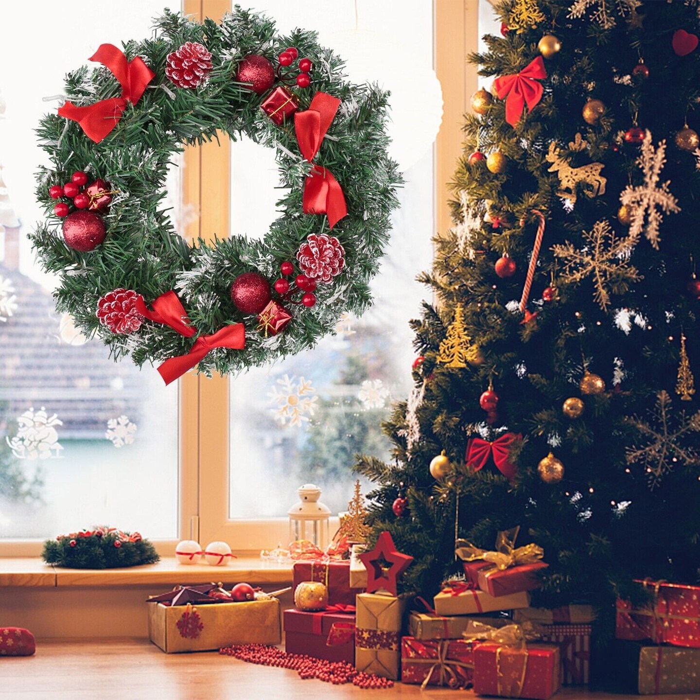 12 Inches Artificial Christmas Wreath Garland Decor