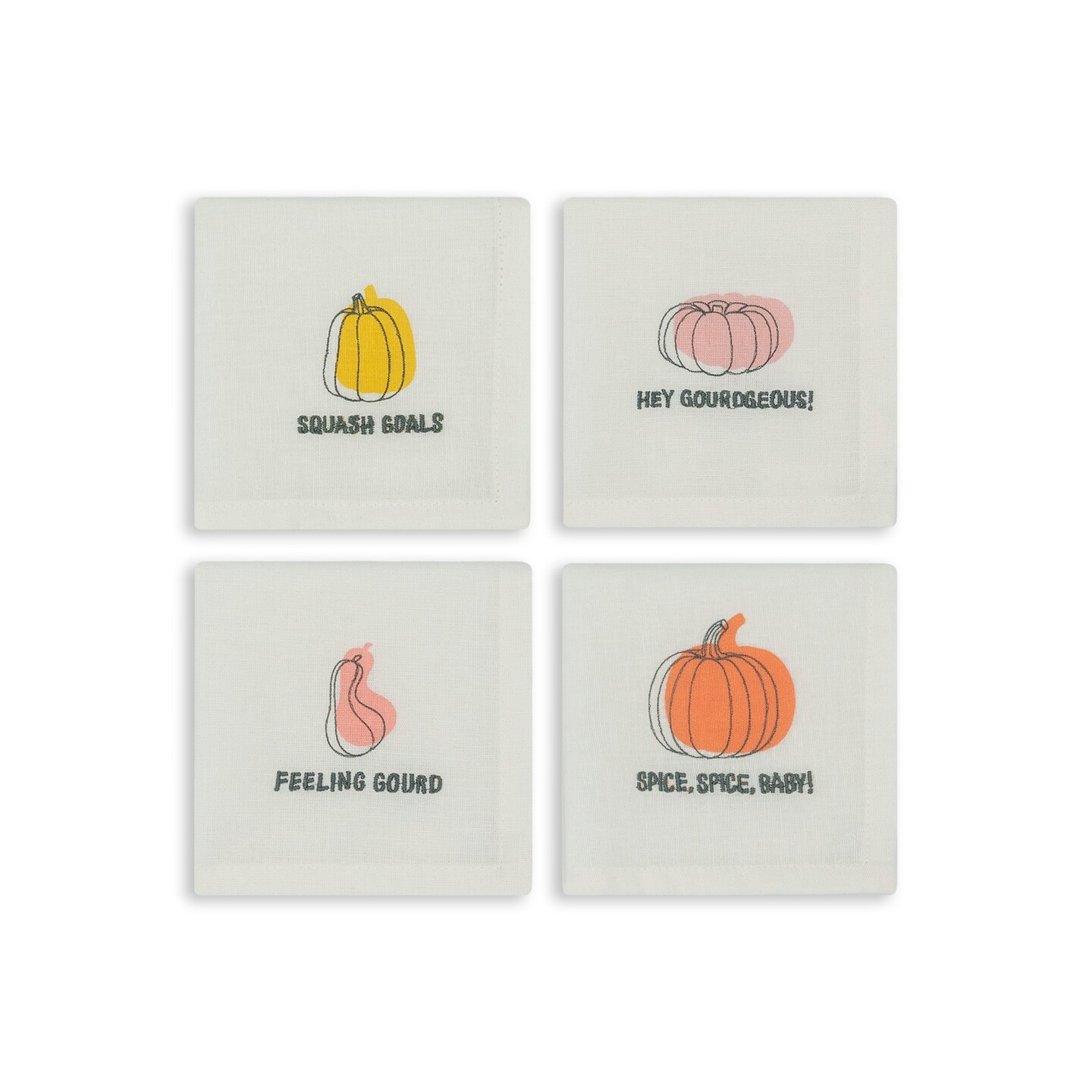 Pun-Kin Cocktail Napkins, Set of 4