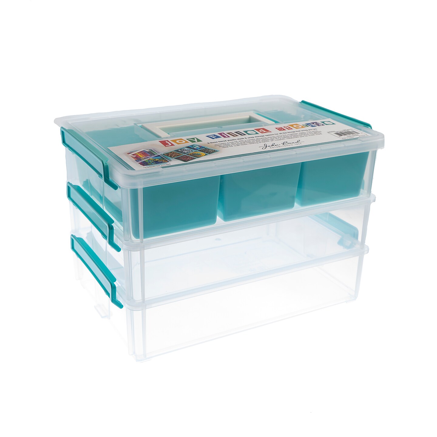 Joy Filled 10" Clear Stackable Organizer with Lids & Handle