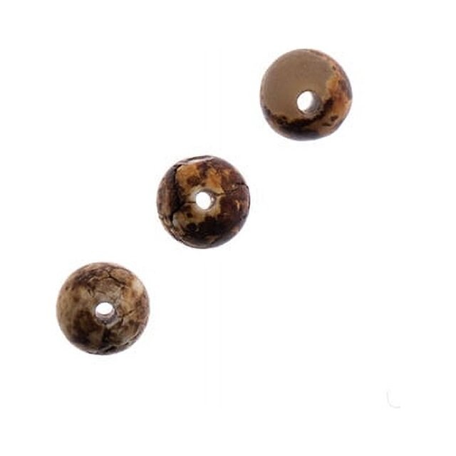 Earth's Jewel Semi-Precious 16" Tibetan Dzi Agate Frosted Matte Dark Brown, 6mm