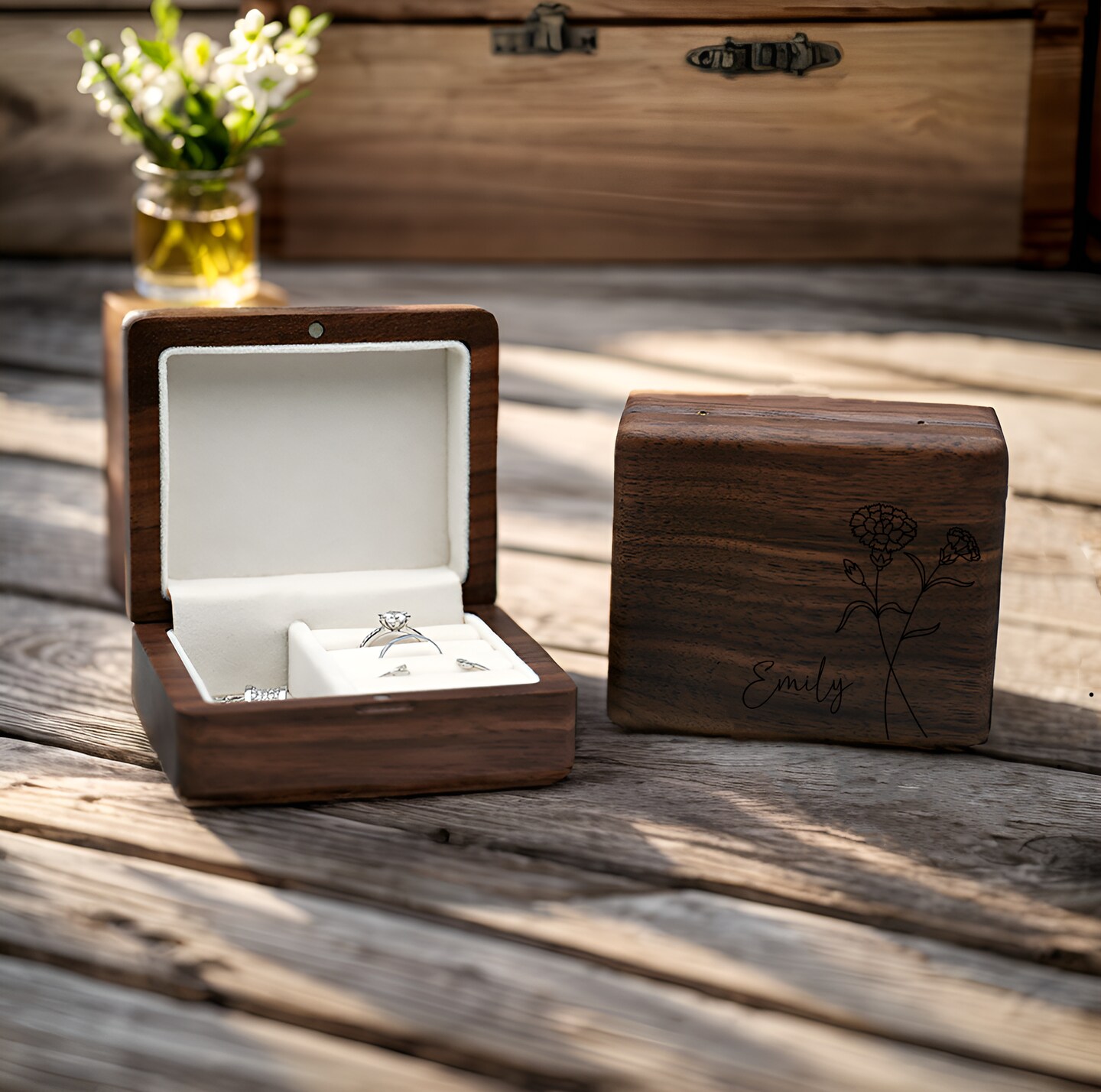 Unique Ring Jewelry Boxes that Also Hold Necklaces