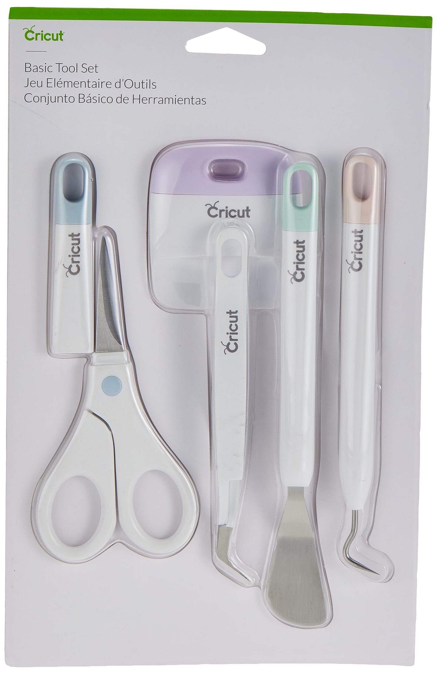 Cricut Basic Tool Set - Precision Tool Kit for Crafting and DIYs, Perfect for Vinyl, Paper &#x26; Iron-on Projects, Great Companion for Cricut Cutting Machines, Core Colors, 10.25 x 6.5 x 0.75, 5-Piece